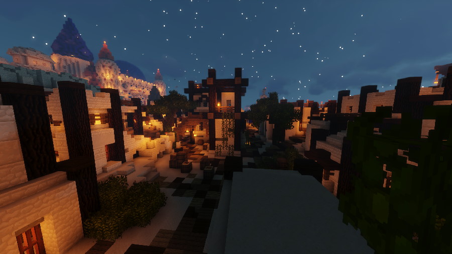 Ville de nuit à Sayoum, ville exoréique